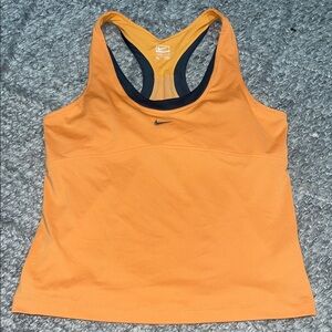Nike Orange and Navy Blue Athletic Tank